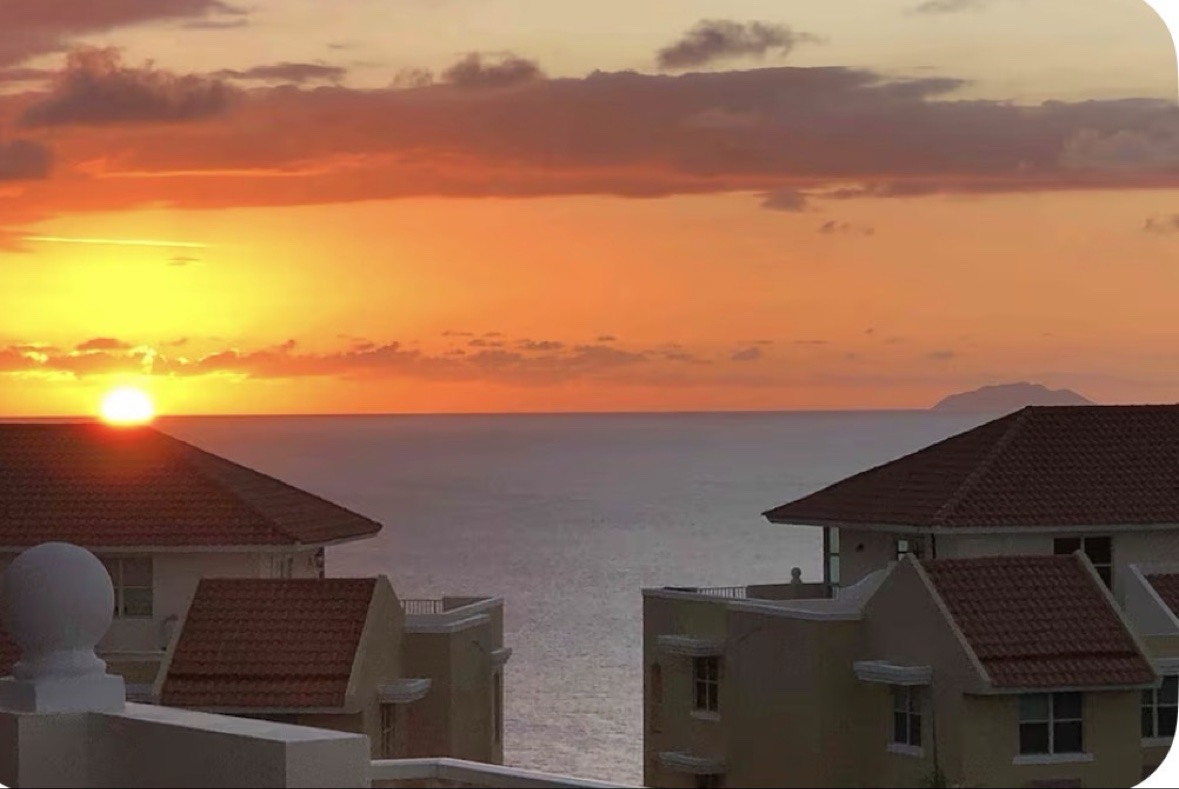 Sunset over the ocean near Crash Boat Beach in Aguadilla